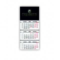 Календарь квартальный настенный Vivay 2026 World of Tanks 30x65 см Разноцветный (hub_rme6pv) Киев