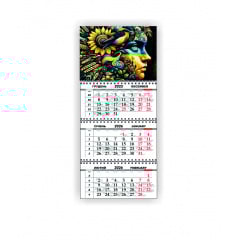 Календар квартальний настінний Vivay 2026 Україна 30x65 см Різнокольоровий (hub_52t1bm) Київ