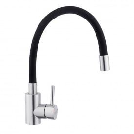 Змішувач для кухні Kroner KRP Edelstahl Klassisch - ESG035BLK з гнучким виливом нікель/чорний (CV024353)
