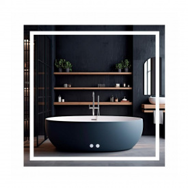 Дзеркало Qtap Mideya (MI1) 800х800 з LED-підсвічуванням, димером та антизапотіванням (QT2078NCF808048477)