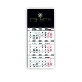 Календар квартальний настінний Vivay 2026 World of Tanks 30x65 см Різнокольоровий (hub_rme6pv)