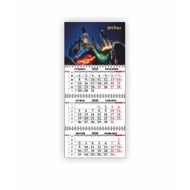 Календар квартальний настінний Vivay 2026 Гаррі Поттер 30x65 см Різнокольоровий (hub_52t86f)