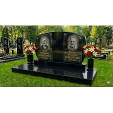 Подвійний горизонтальний пам'ятник із майданчиком 2 габбро