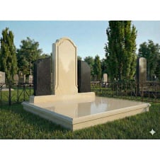 Елітний меморіальний комплекс "три стелі" бежевий піщаник