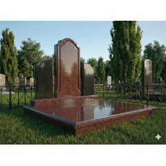Елітний меморіальний комплекс "три стелі" червоний граніт Новое