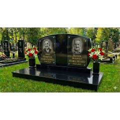 Подвійний горизонтальний пам'ятник із майданчиком 2 габбро Березно