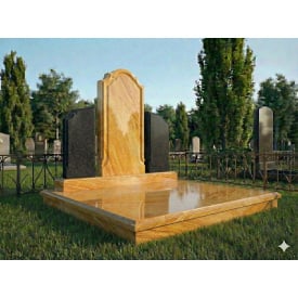 Елітний меморіальний комплекс "три стелі" жовтий камінь