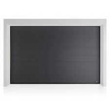 Секційні гаражні ворота Gant PR - панель Широка лінія, розмір 2500x2200 мм., колір Антрацит RAL 7016. Ручне управління.