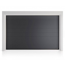 Секційні гаражні ворота Gant Plus - панель Широка лінія, розмір 3700x3200 мм., колір Антрацит RAL 7016. Ручне управління.