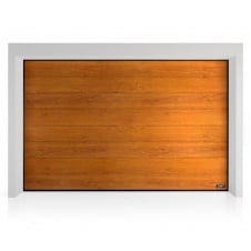 Секційні гаражні ворота Gant Plus - панель Широка лінія, розмір 2500x2100 мм., колір Золотий дуб. Ручне управління.