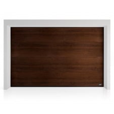 Секційні гаражні ворота Gant Plus - панель Широка лінія, розмір 3700x3200 мм., колір Венге. Ручне управління.