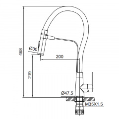 Кухонный смеситель Koer KI-70022-02 KR4799 Смела