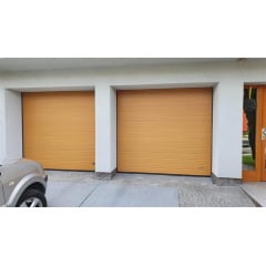 Секційні гаражні ворота Gant Plus - панель Широка лінія, розмір 3600x3100 мм., колір Жовтий - Aztec Yellow. Ручне управління. Київ