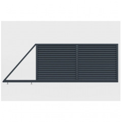 Ворота відкатні Жалюзі стандарт (Антрацит) Кам'янське