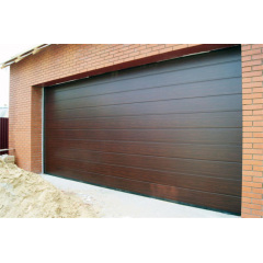 Секційні гаражні ворота Gant PR - панель Широка лінія, розмір 2400x2500 мм., колір Венге. Ручне управління. Київ