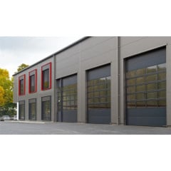 Промышленные гаражные ворота Gant Plus Pro - панель Широкая линия, размер 3800x3400 мм., цвет Антрацит RAL 7016. Ручное управление. Киев