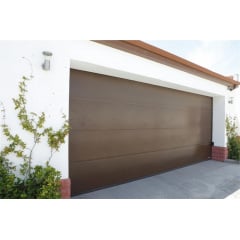 Секционные гаражные ворота Gant Plus - панель Широкая линия, размер 3600x2900 мм., цвет Коричневый RAL 8014. Ручное управление. Киев