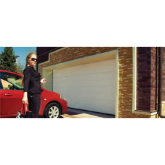 Секційні гаражні ворота Gant PR - панель Широка лінія, розмір 2500x2300 мм., колір Білий RAL 9010. Ручне управління. Київ