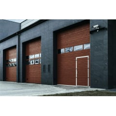 Промышленные гаражные ворота Gant Plus Pro - панель Широкая линия, размер 2500x2100 мм., цвет Темный дуб. Ручное управление. Киев