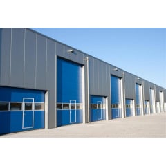 Секційні гаражні ворота Gant Plus - панель Широка лінія, розмір 4100x3200 мм., колір Блакитний - Solent Blue. Ручне управління. Київ