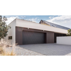 Секционные гаражные ворота Gant PR - панель Гладкая, размер 2800x2400 мм., цвет Графит RAL DB-703. Ручное управление. Киев