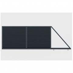 Ворота відкатні Жалюзі Лего (Антрацит) Самбір