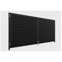 Ворота розпашні Жалюзі стандарт (Чорний) Київ