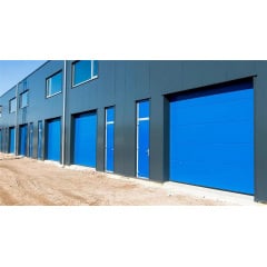 Секційні гаражні ворота Gant PR - панель Широка лінія, розмір 2500x2300 мм., колір Блакитний - Solent Blue. Ручне управління. Київ