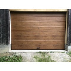 Секционные гаражные ворота Gant Plus Pro размер 2940х2500 мм. (Широкая линия – темный дуб) Торсион Киев
