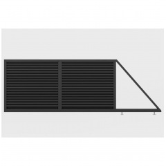 Ворота відкатні Жалюзі Ромб (Темно-коричневий) Енергодар