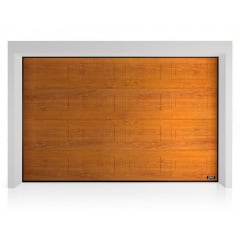 Секционные гаражные ворота Gant PR - панель Филенка, размер 2500x2400 мм., цвет Золотой дуб. Ручное управление. Киев