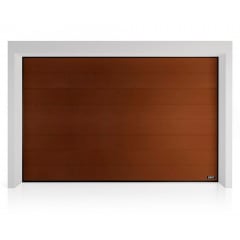 Секционные гаражные ворота Gant Plus - панель Широкая линия, размер 4100x3200 мм., цвет Коричневый RAL 8014. Ручное управление. Киев