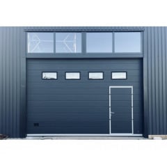 Промислові гаражні ворота Gant Plus Pro - панель Широка лінія, розмір 3500x2700 мм., колір Антрацит RAL 7016. Ручне управління. Київ