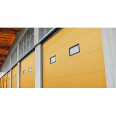 Секційні гаражні ворота Gant Plus - панель Широка лінія, розмір 3700x3200 мм., колір Жовтий - Aztec Yellow. Ручне управління. Київ