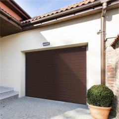 Секційні гаражні ворота Gant PR - панель Широка лінія, розмір 2400x2000 мм., колір Коричневий RAL 8014. Ручне управління. Київ