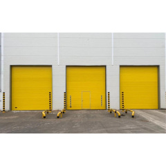 Секційні гаражні ворота Gant Plus - панель Широка лінія, розмір 3900x3100 мм., колір Жовтий - Aztec Yellow. Ручне управління. Київ