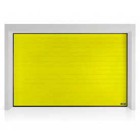 Промислові гаражні ворота Gant Plus Pro - панель Широка лінія, розмір 3600x2800 мм., колір Жовтий - Aztec Yellow. Ручне управління.