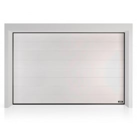 Секционные гаражные ворота Gant Plus - панель Широкая линия, размер 3900x3000 мм., цвет Белый RAL 9010. Ручное управление.