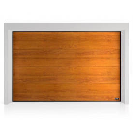 Секционные гаражные ворота Gant PR - панель Широкая линия, размер 3000x2500 мм., цвет Золотой дуб. Ручное управление.