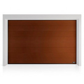 Секційні гаражні ворота Gant PR - панель Широка лінія, розмір 2500x2500 мм., колір Коричневий RAL 8014. Ручне управління.