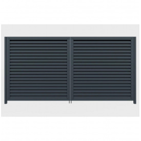 Ворота розпашні Жалюзі Ромб (Антрацит)
