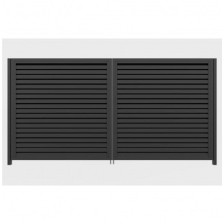 Ворота розпашні Жалюзі стандарт (Темно-коричневий)