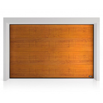 Секційні гаражні ворота Gant PR - панель Фільонка, розмір 2400x2500 мм., колір Золотий дуб. Ручне управління.