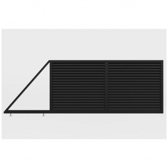 Ворота відкатні Жалюзі стандарт (Чорний)