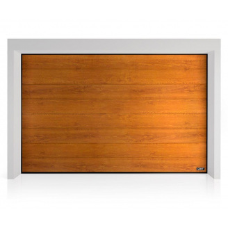 Секційні гаражні ворота Gant Plus - панель Широка лінія, розмір 2700x2300 мм., колір Золотий дуб. Ручне управління.