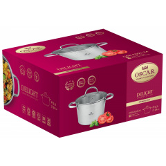 Кастрюля Oscar Delight 5.3 л 24 см Серебристый (6990936) Свесса