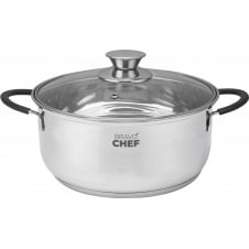 Кастрюля Bravo Chef Safran 5.0 л 24 см Серебристый (6990955)