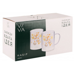 Набор чашек Viva NY Balls 400 мл 2 шт Прозрачный (7109512) Геническ