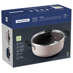 Кастрюля Tramontina Tunis 4.8 л 24 см Серо-черный (7067743) Сарны