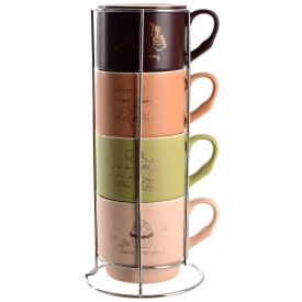 Набор чашек Limited Edition Morning Coffee 340 мл 4 шт Разноцветный (7007034)